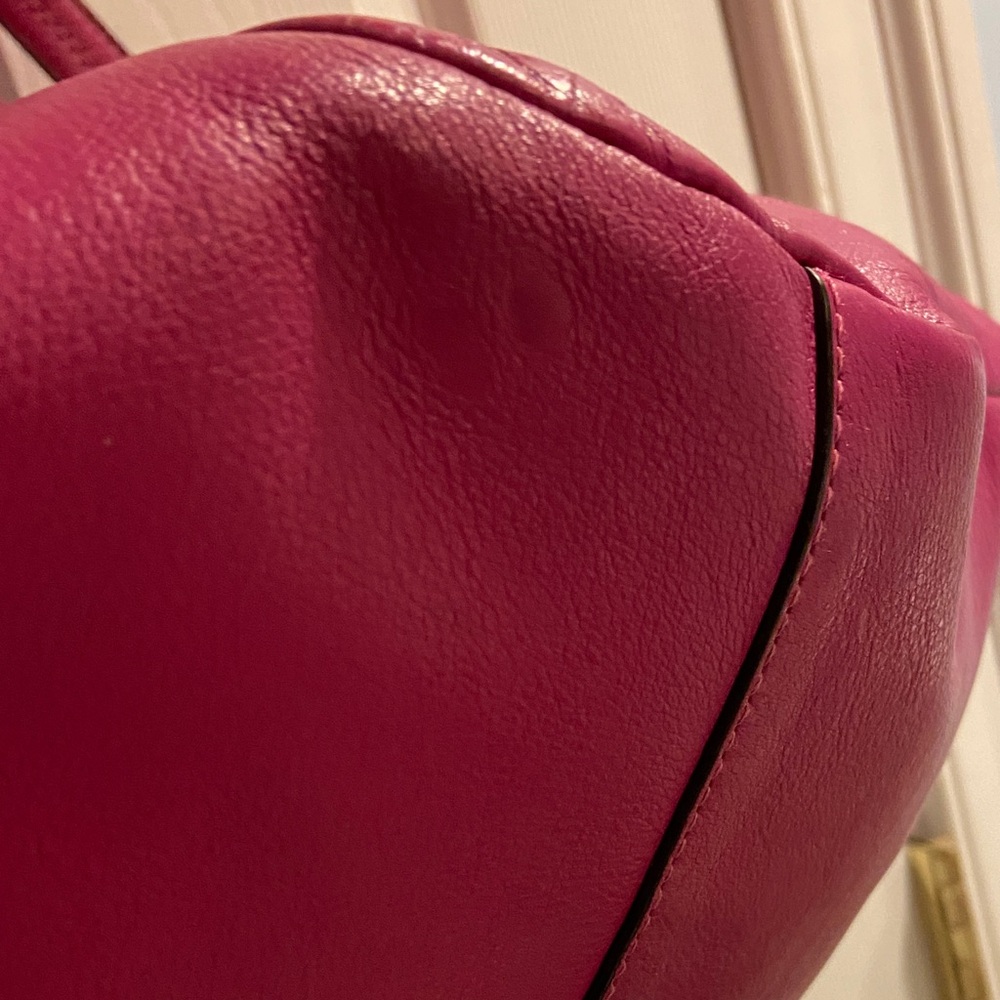 Coach Raspberry Leather Shoulder Bag - Picture 4 of 6